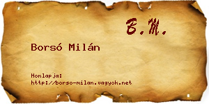 Borsó Milán névjegykártya