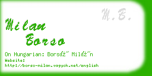 milan borso business card